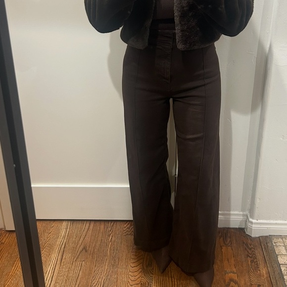 🤎ZARA JEANS ZW COLLECTION TAILOREDWIDE LEG HIGH-WAIST. size 4.
